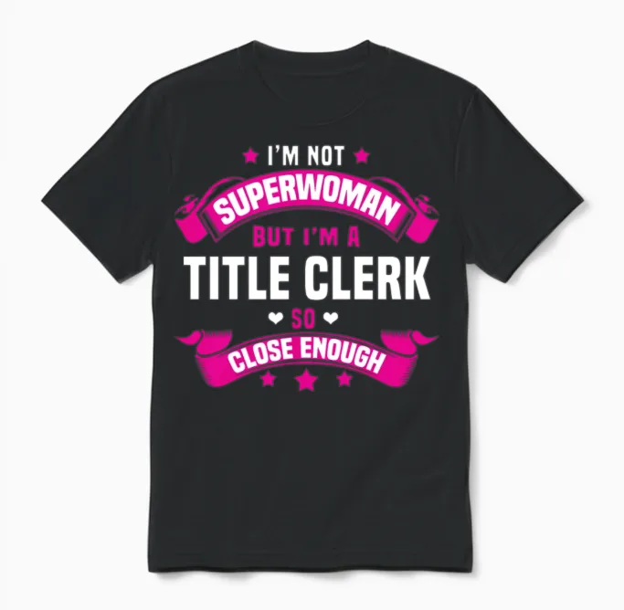 Title Clerk Unisex T-Shirt in Black