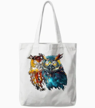 Eule Kunst - Tier Kunstwerk Vogel Eule Tote Bags - White