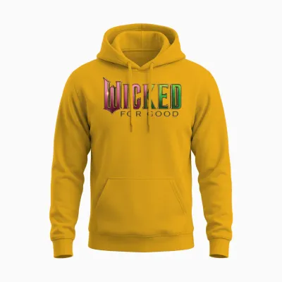 Wicked: for Good Pink to Green Logo Unisex Hoodie - Gold