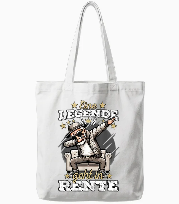 Rente Mann Eine Legende Geht in Rente, Renteneintritt Männer Tote Bags in White