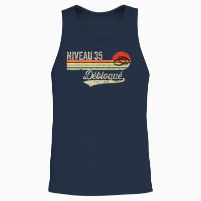 Funny Ruby Wedding Gift Idea - 35 Years of Wedding Unisex Tank Top - Navy