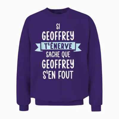 Gift Man Humour Name Personalized Geoffrey Unisex Sweatshirt - Purple