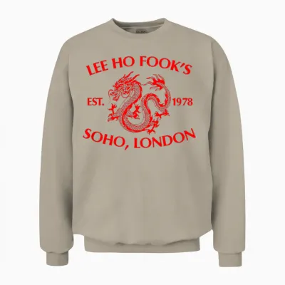 Le Ho Fooks Chinese Werewolf Restaurant Retro Vintage T-Shirt - Unisex-Adults - Black - Small - Short Sleeve - Unisex Sweatshirt - Sand