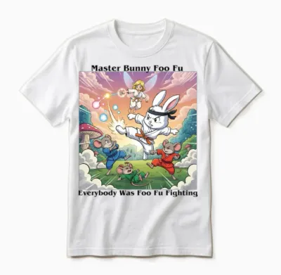 Master Bunny Foo Fu 2 Unisex T-Shirt - White