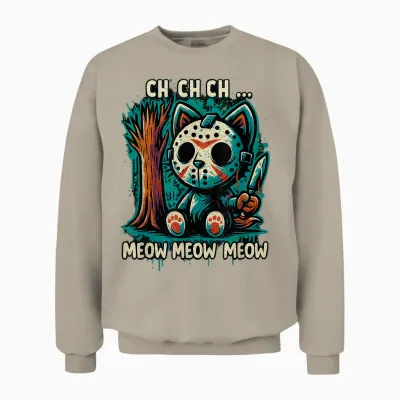 Cat Movie Horror - Ch Ch Ch Meow Unisex Sweatshirt - Sand
