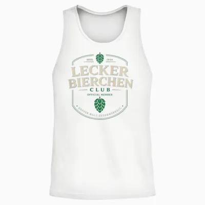Lecker Bierchen Club (backprint) Unisex Tank Top - White