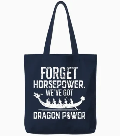 Funny Dragon Boat Racing Tote Bags - Navy