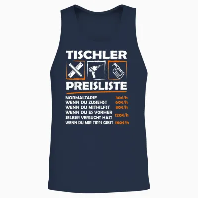 Funny Professional Carpenters Hourly Work T-Shirt, Black Unisex Tank Top - Navy