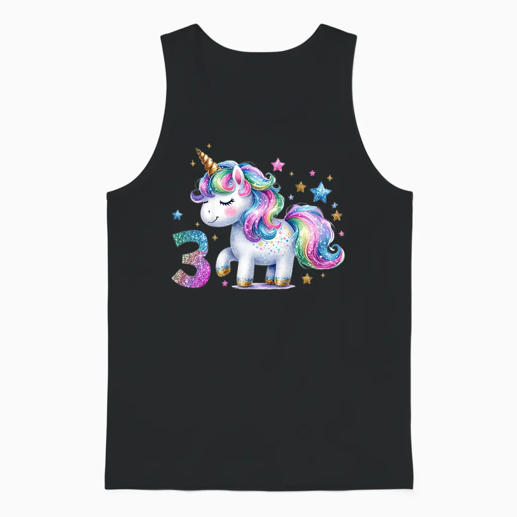 3 Geburtstag Mädchen Geschenke 3 Jahre Alt Einhorn Outfit Unisex Tank Top in Black