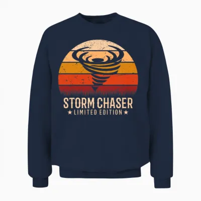 Retro Tornado Twister Hurricane Lover Unisex Sweatshirt - Navy