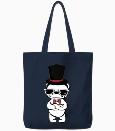 Handsome Dog Funny Dog Tote Bags - Navy