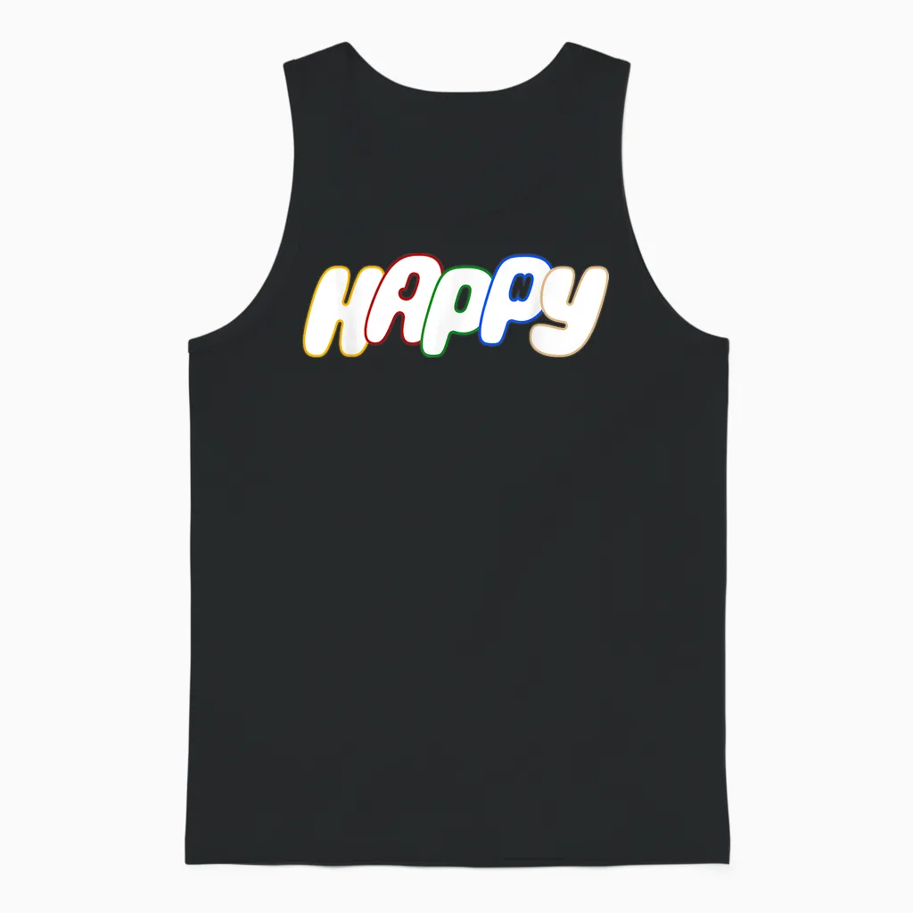Super Tuna Jin Happy Wootteo Cute K-Pop Unisex Tank Top in Black