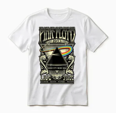 Tournée Pink Floyd 1973 De Dark Side of the Moon Unisex T-Shirt - White