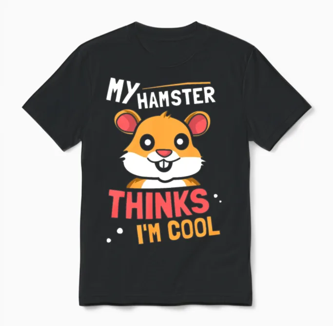 My Hamster Thinks I'm Cool Cute Pet Animal Owner Unisex T-Shirt in Black