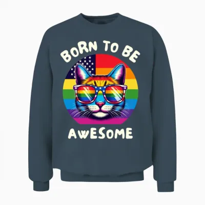 Lgbt. Born to Be Awesome Unisex Sweatshirt - Dark Heather