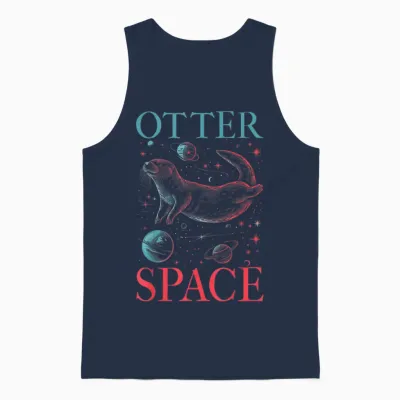 Otter Lover I'm from Otter Space Funny Sea Otter Word Game T-Shirt, Black Unisex Tank Top - Navy