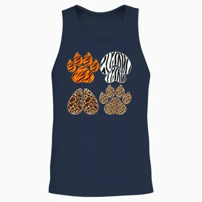 Cute Animals Clothes Kids Toddler Boys Animal Print Girls Unisex Tank Top - Navy