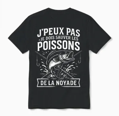 I Can Not I Must Save Fish Humor Fishing Fisherman Unisex T-Shirt - Black