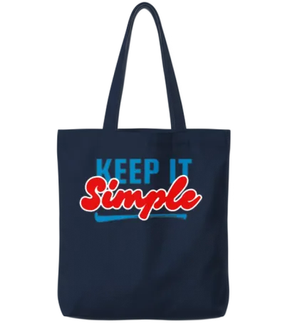 Keep Simple Funny Tote Bags - Navy
