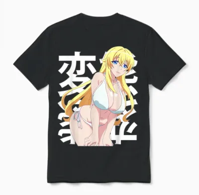 Anime Beautiful Lewd Mommy Waifu Otaku Manga Japonais Weeb Unisex T-Shirt - Black