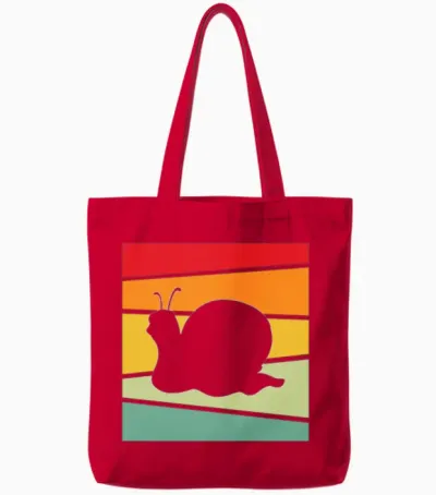 Snail Retro Tote Bags - Red