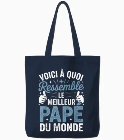 Tee Shirt Homme Humour Papé Idée Fete De Peres Meilleur Papé Tote Bags - Navy
