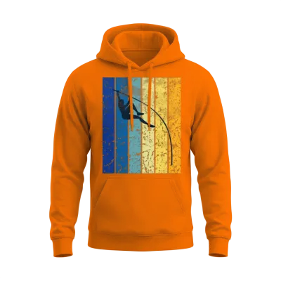 Pole Vaulting Pole Vault Retro Unisex Hoodie - Safety Orange