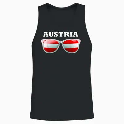 österreich Shirt Wappen Fahne Brille Herren & Damen Austria Unisex Tank Top - Black