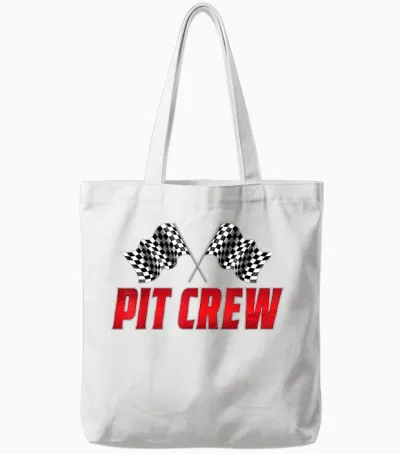 Pit Crew Race Car Birthday Family Racing Adult Tote Bags - White