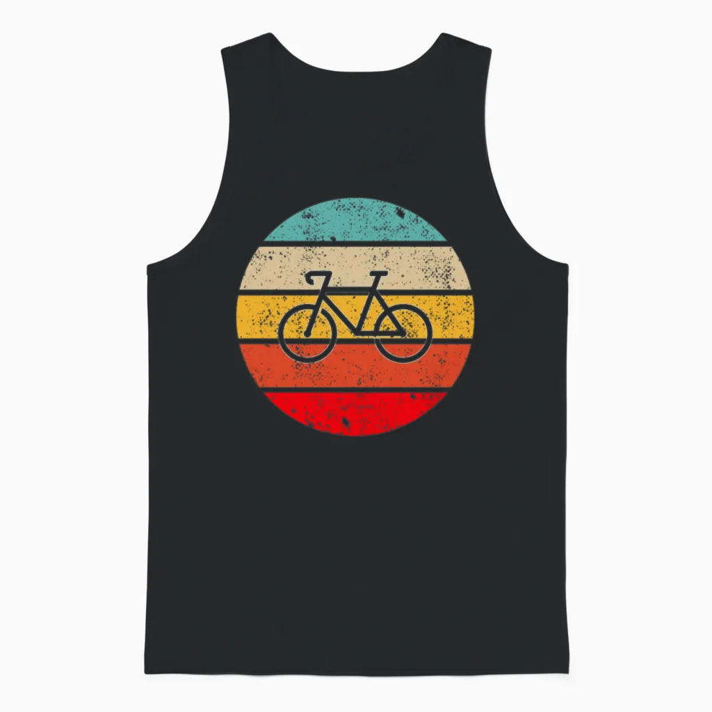 Bicycle Retro Unisex Tank Top in Black