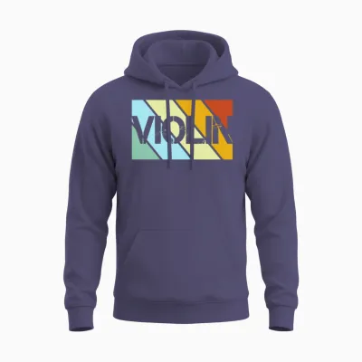 Violin Retro Unisex Hoodie - Heather Sport Dark Navy