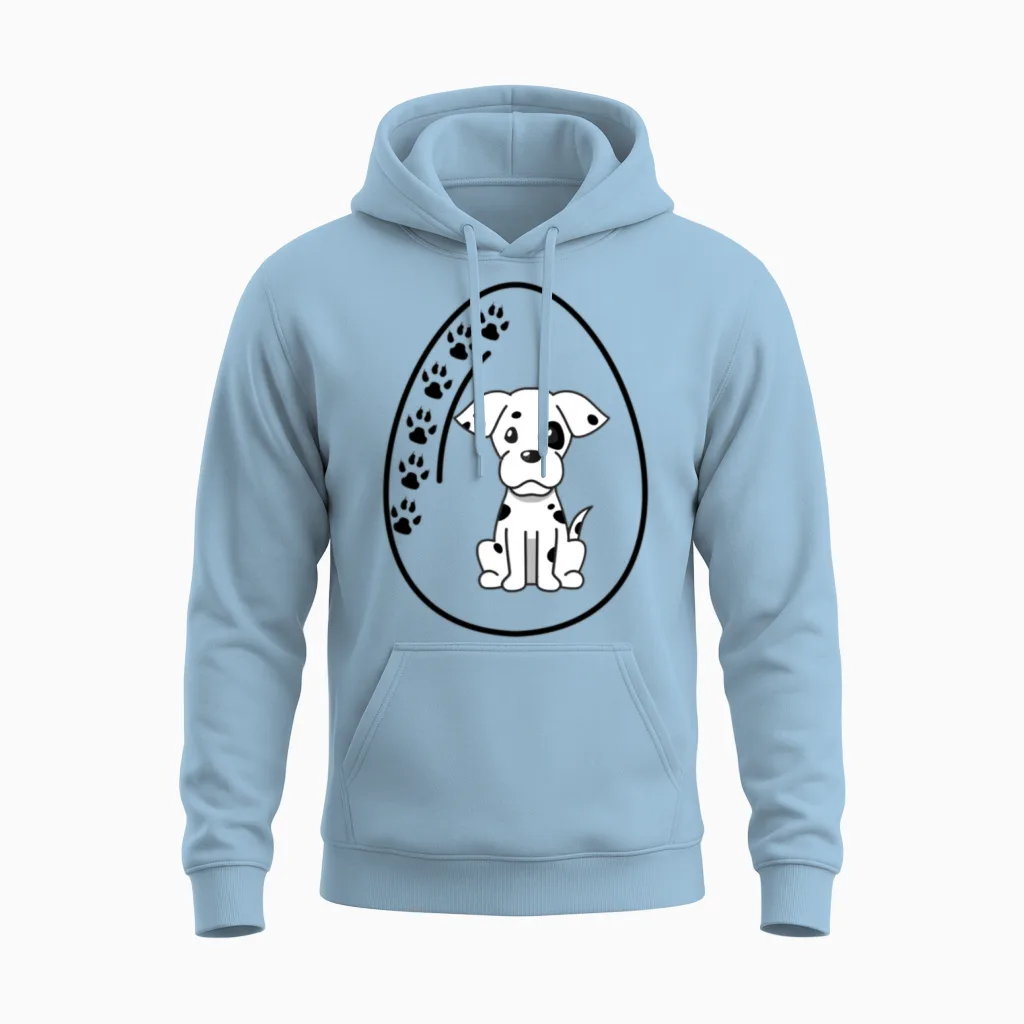 Dog in the Egg Egg Dog Lovers Gift Unisex Hoodie in Light Blue