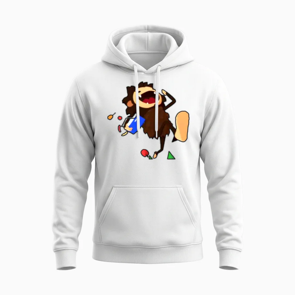 Sneaky Sasquatch Head Unisex Hoodie in White