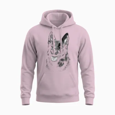 Deutscher Schäferhund Grafik Haustier Kunst Deutscher Schäferhund Unisex Hoodie - Light Pink