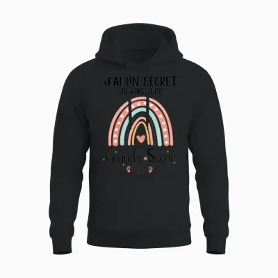 Child Future Big Sister 2026 Je Vais Etre Grande Soeur Unisex Hoodie - Black