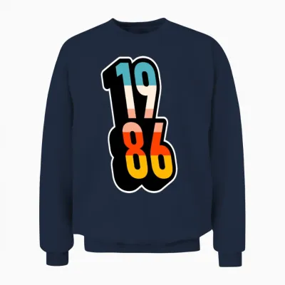 1986 Retro Stripes Unisex Sweatshirt - Navy