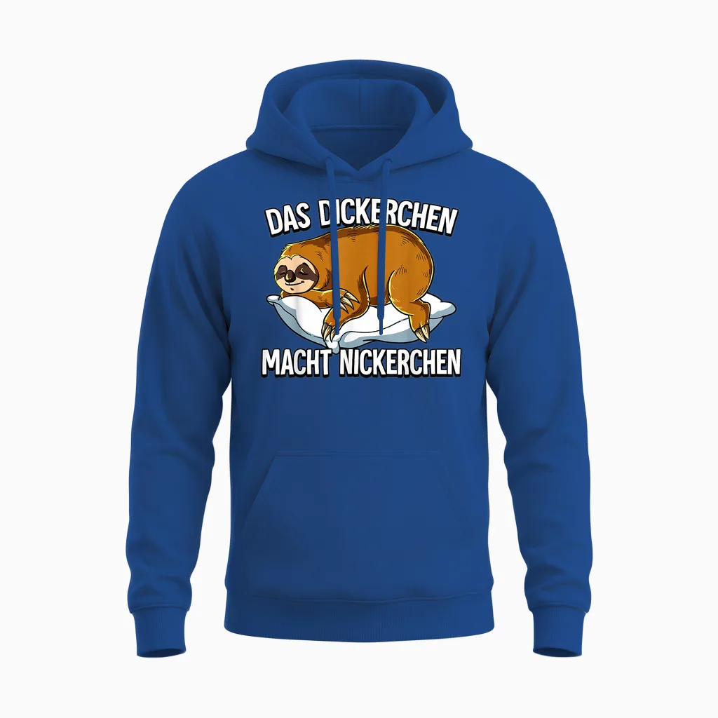 Sloth Das Dickerchen Macht Ein Naperchen T-Shirt, Black Unisex Hoodie in Royal