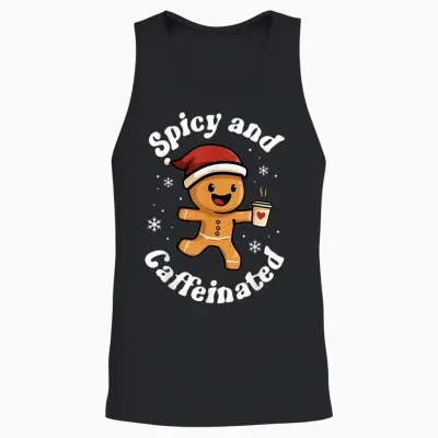 Spicy and Caffeinated Coffee Women Gingerbread Christmas Unisex Tank Top - Black