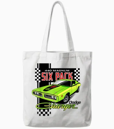 Dodge Charger 440 Magnum Sixpack Tote Bags - White