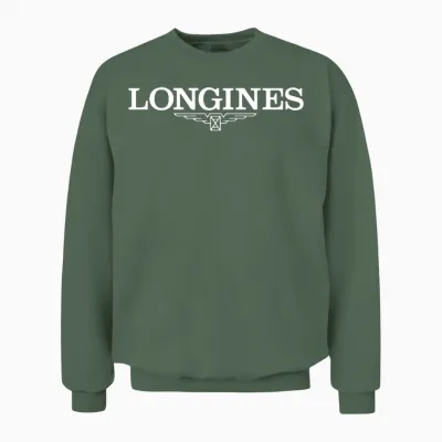 Longines Logo Swiss Watch Unisex Sweatshirt - Military Green