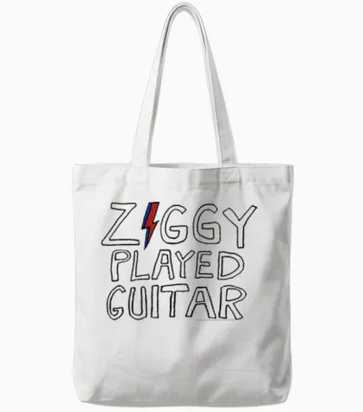 David Bowie – Ziggy Gespielte Gitarre Sketch Lyric Tote Bags - White