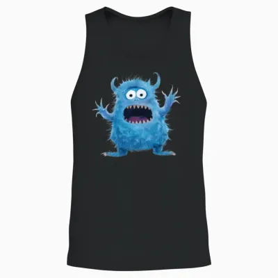 Funny Monster Unisex Tank Top - Black