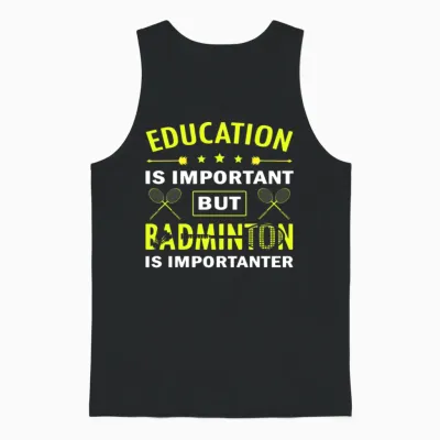 Funny Badminton Quote Vintage Unisex Tank Top - Black