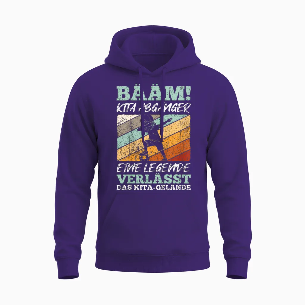 Kinder Bääm Kita Abgänger Eine Legende Verlässt Das Kita-Gelände Unisex Hoodie in Purple