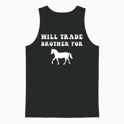 Funny Horse Animal, Horse Lover, Brother Gifts Unisex Tank Top - Black
