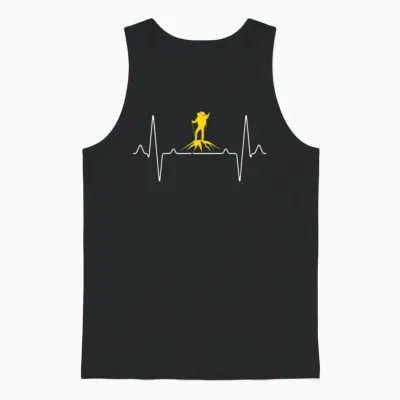 Hiking Heartbeat Unisex Tank Top - Black