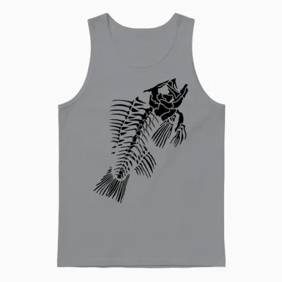 Fish Skeleton Unisex Tank Top - Sport Grey