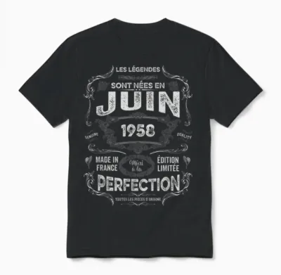 Les Légendes Sont Nées En Juin 1958 68e Anniversaire Unisex T-Shirt - Black