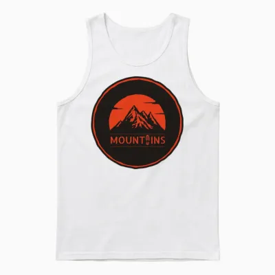 Retro Vintage Hipster Mountain Unisex Tank Top - White