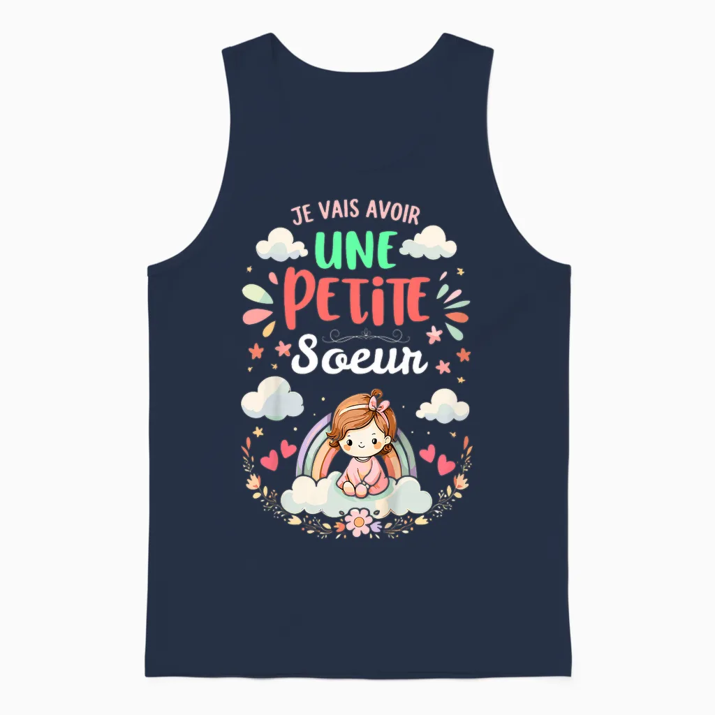 Enfant Annonce Grossesse - Bientôt Je Vais Avoir Une Petit Soeur Unisex Tank Top in Navy